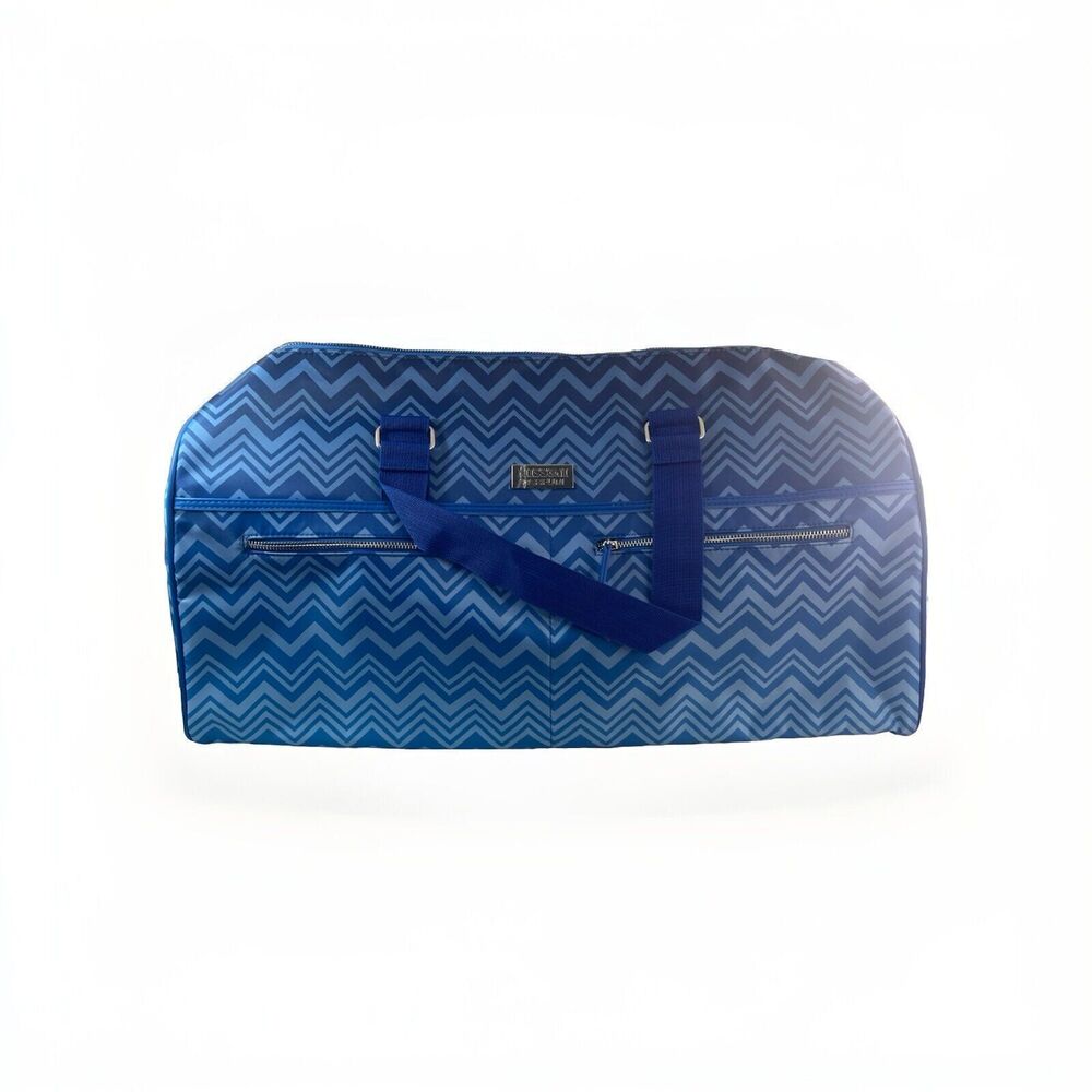 MISSONI PARFUM Extra Large Duffle Travel Bag Handles Shoulder Strap Blue Waves